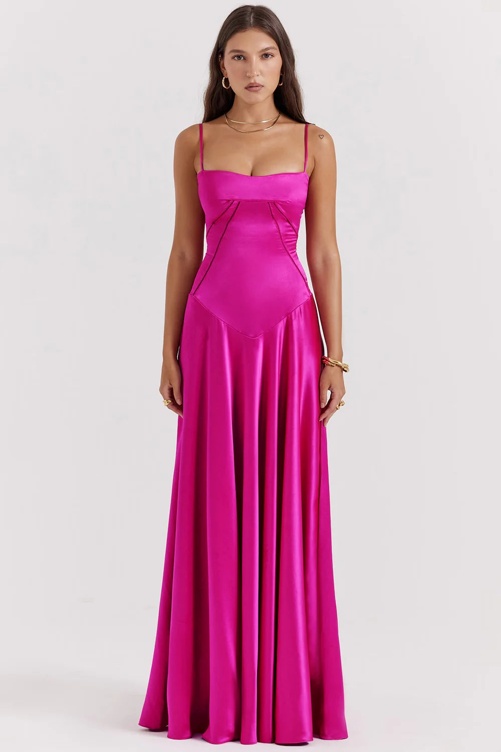 ANABELLA – PINKES MAXIKLEID MIT SCHNÜRUNG
