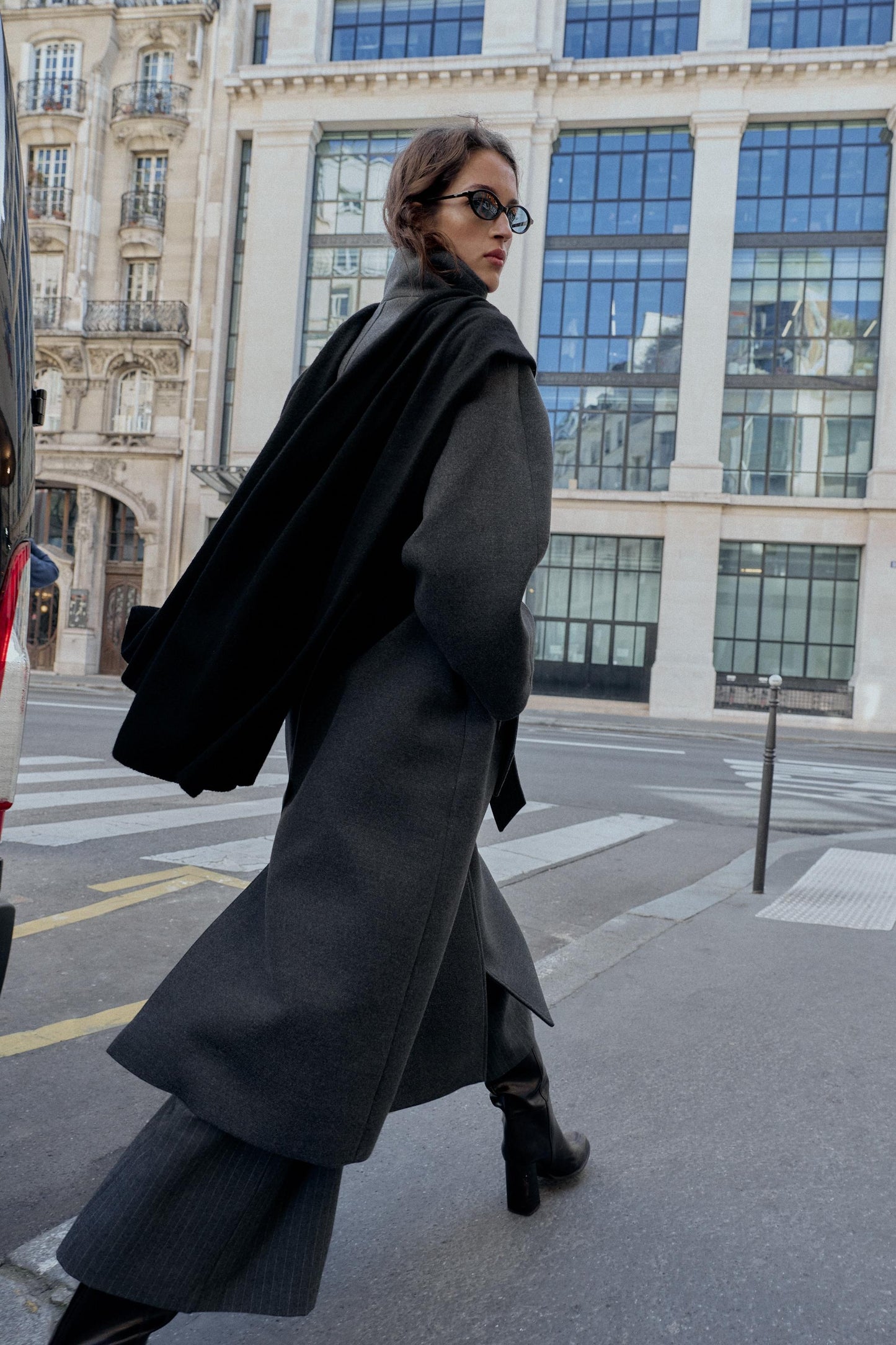 Alena - Manteau col montant avec ceinture