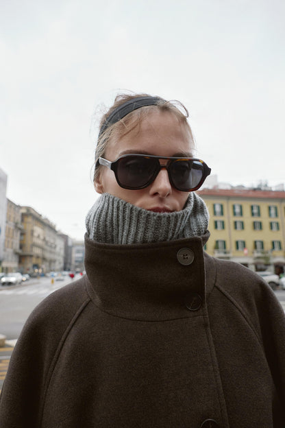 Alena - Manteau col montant avec ceinture