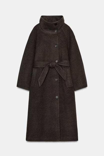 Alena - Manteau col montant avec ceinture